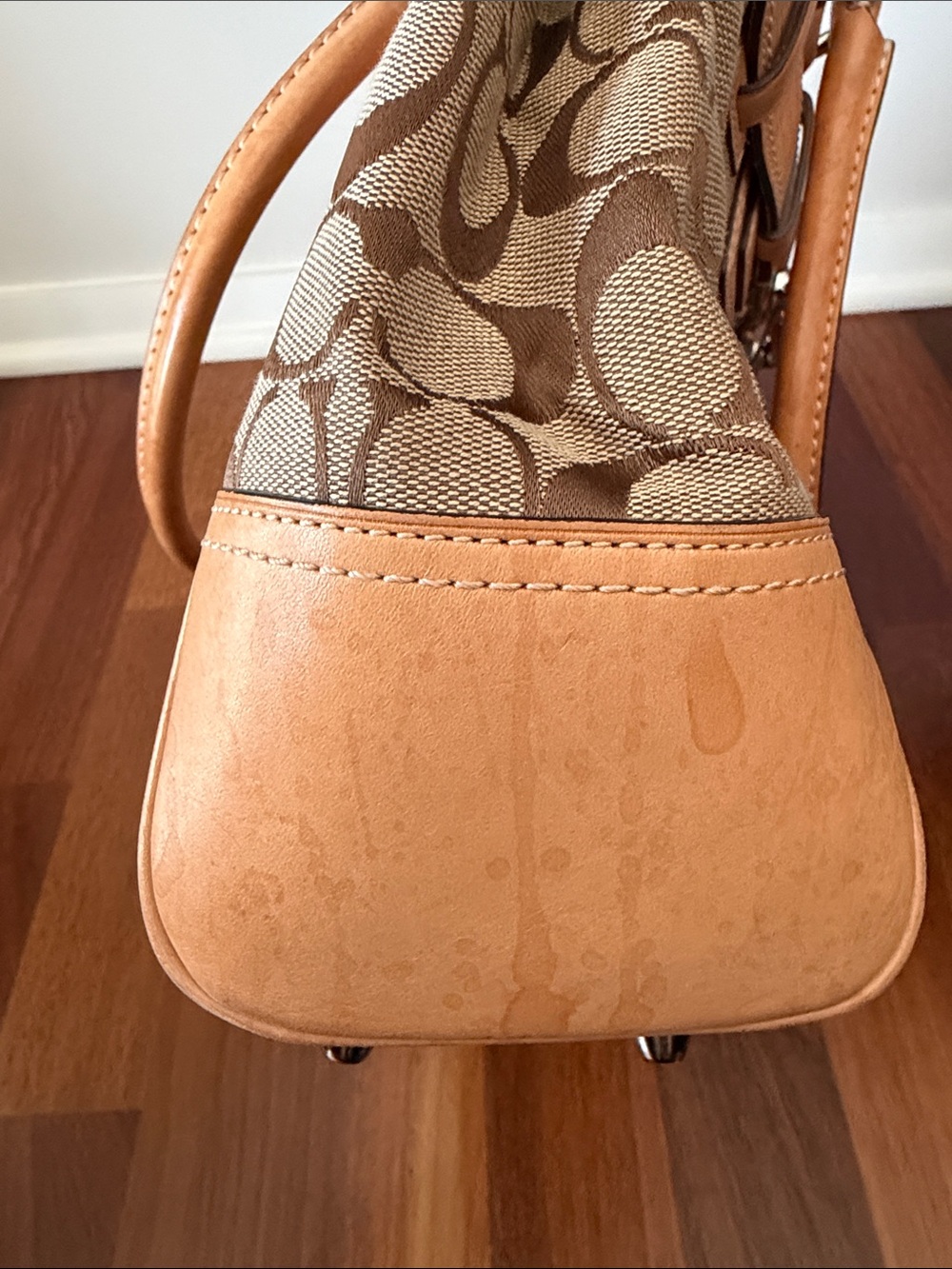Coach Signature Tan and Brown East West Handbag - Picture 9 of 10